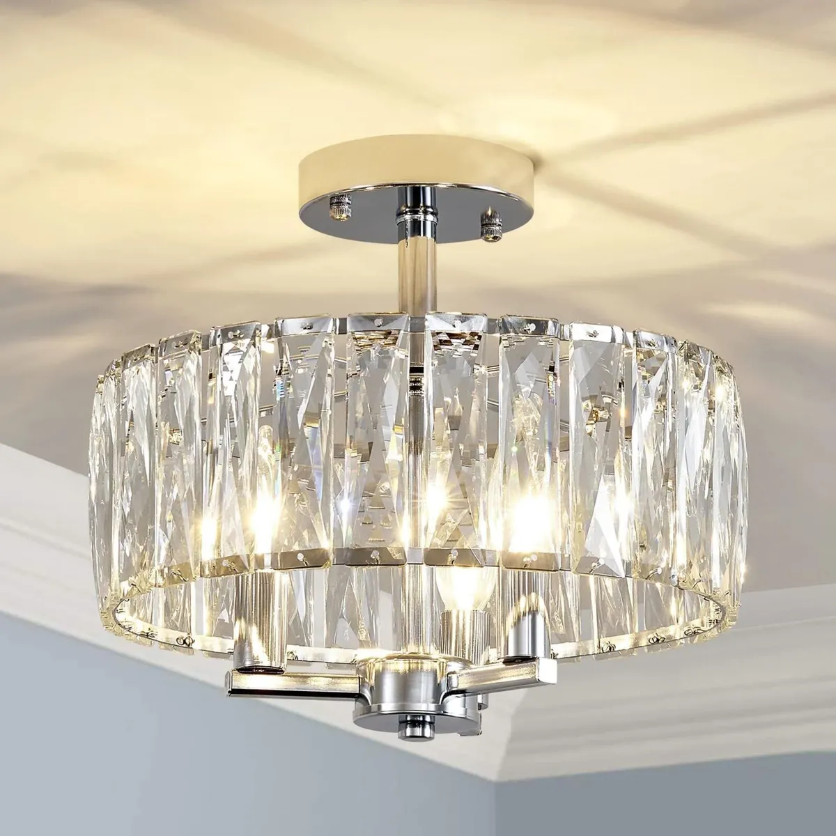 Saint Mossi K9 Crystal Semi Flush Mount Ceiling - Image 1