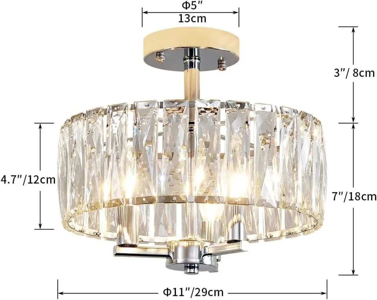 Saint Mossi K9 Crystal Semi Flush Mount Ceiling - Image 2