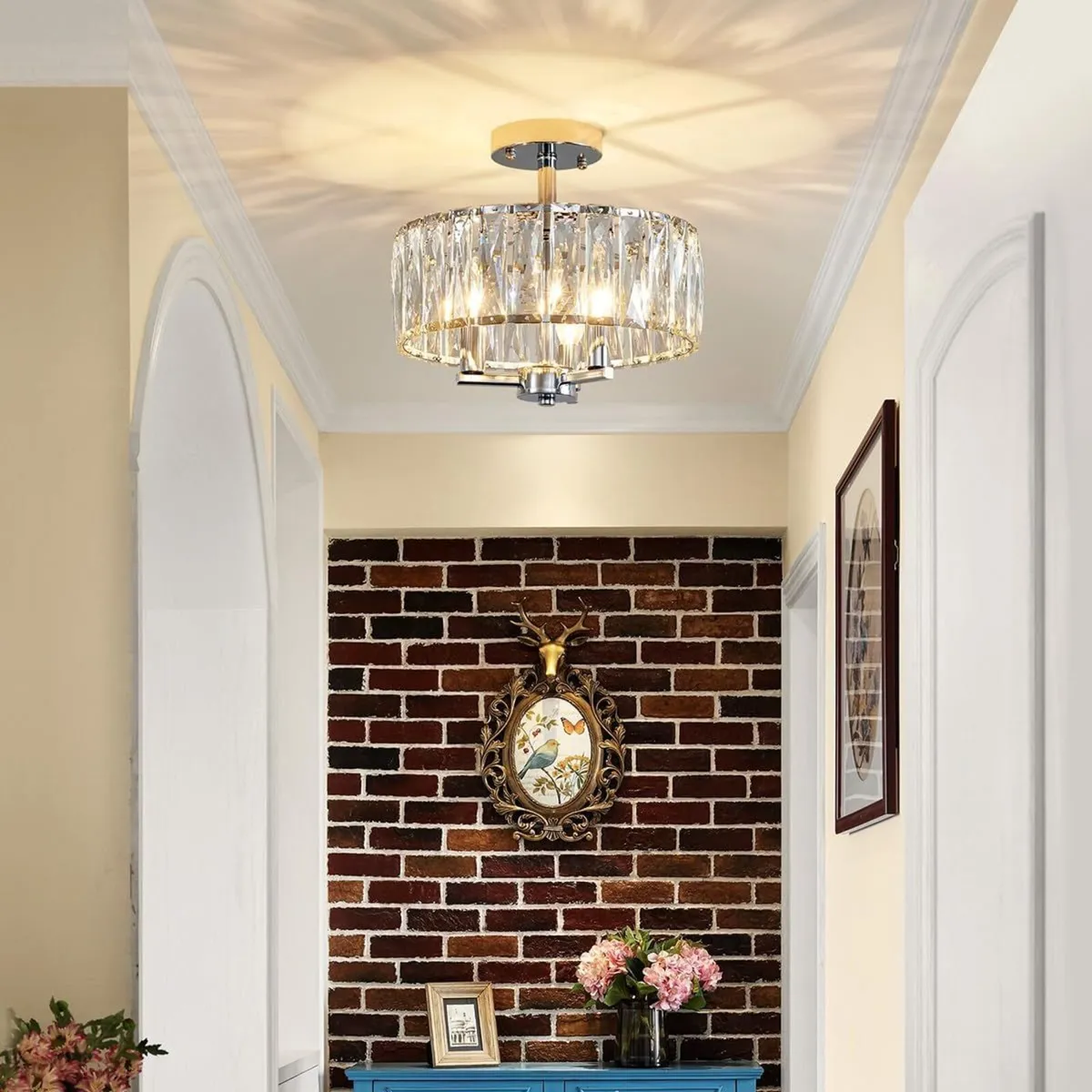 Saint Mossi K9 Crystal Semi Flush Mount Ceiling - Image 4