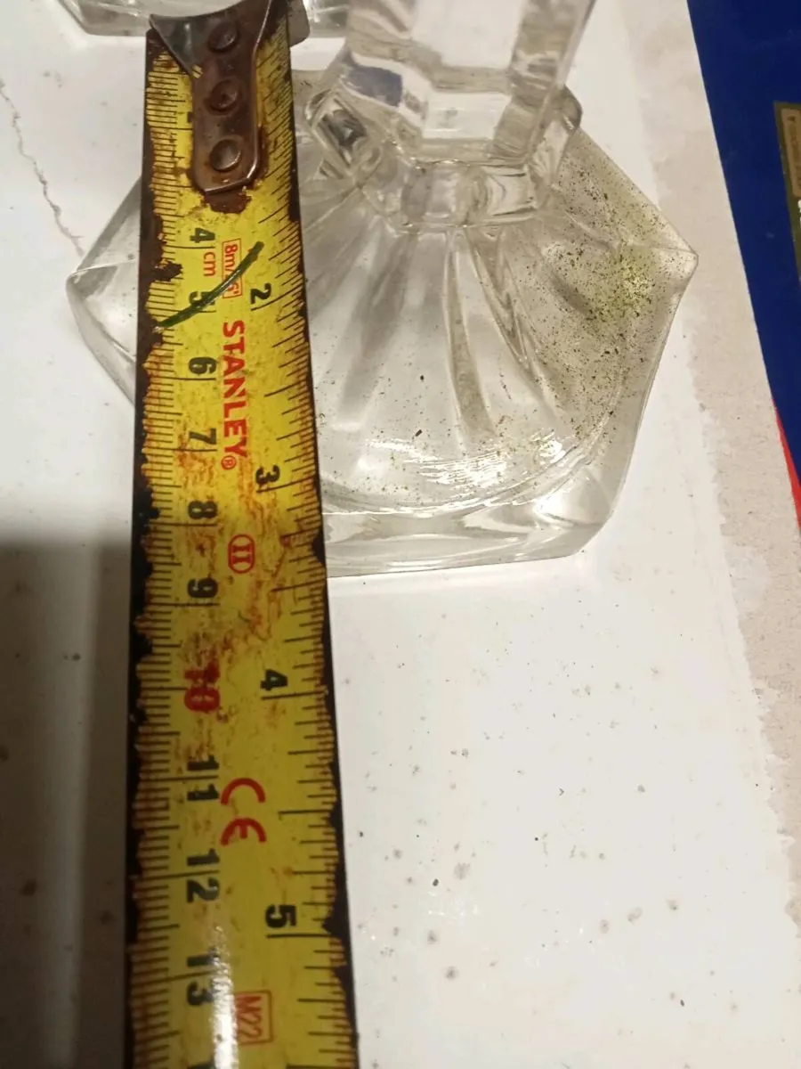 Two old galway crystal candle holders - Image 2
