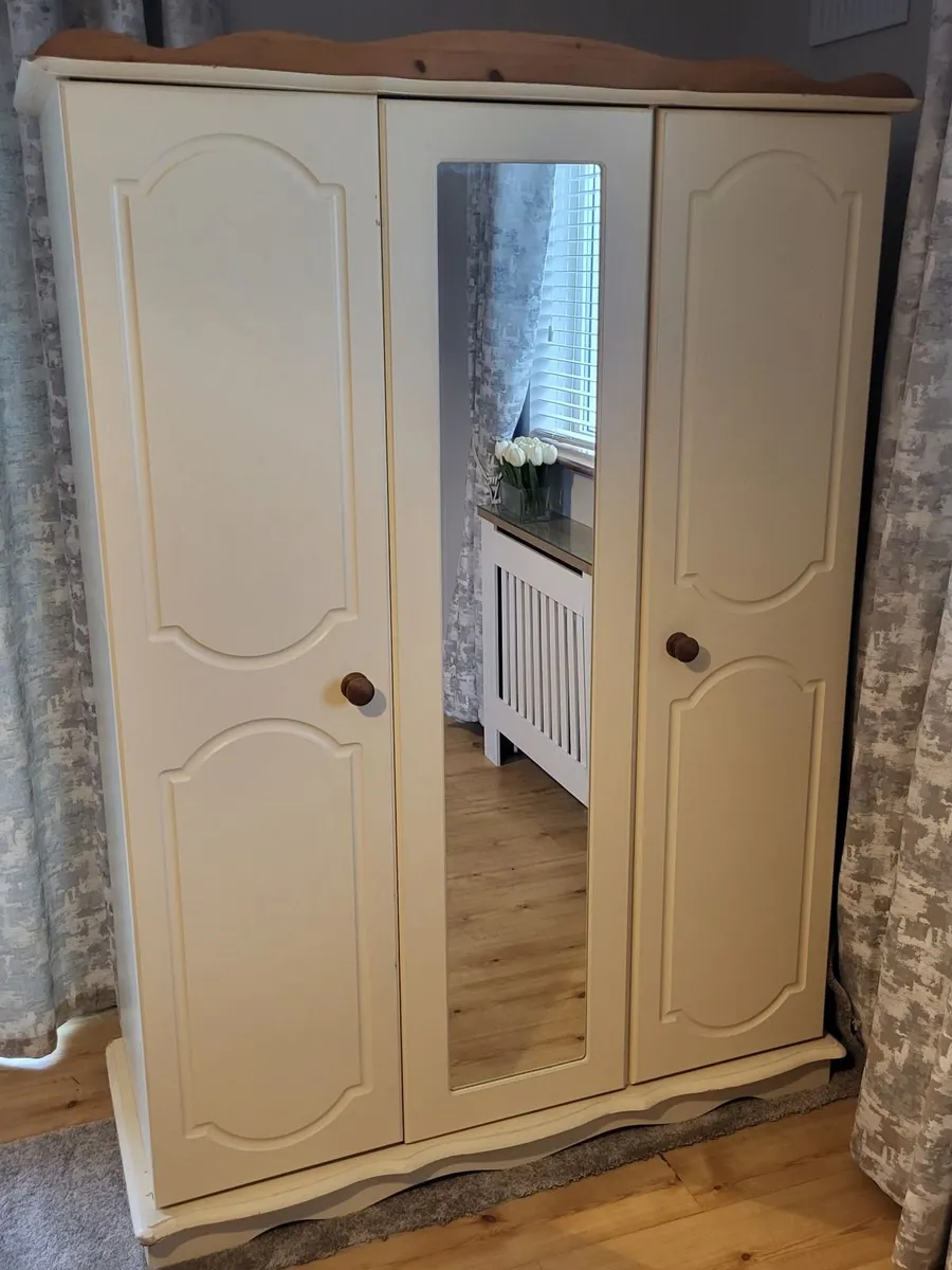 Triple Wardrobe (Pine and Cream) - Image 1