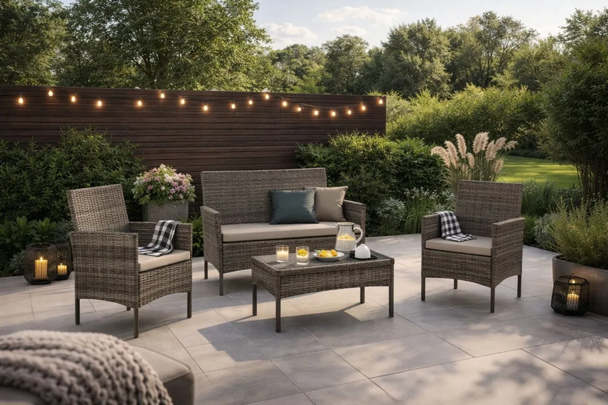 4 Piece Rattan Garden Furniture Set – Patio Sofa