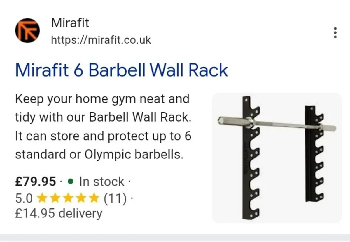 Barbell wall rack new - Image 1