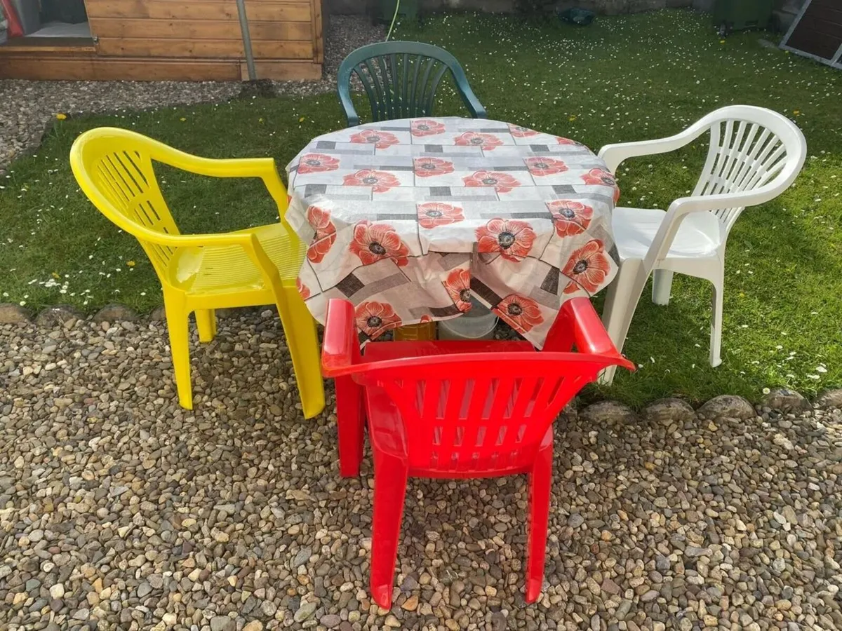 Garden Table And 4 Chairs Set - Image 1