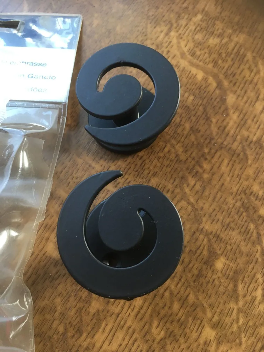 NEW Black Cast Iron Wall Tie Back Hooks - Image 1