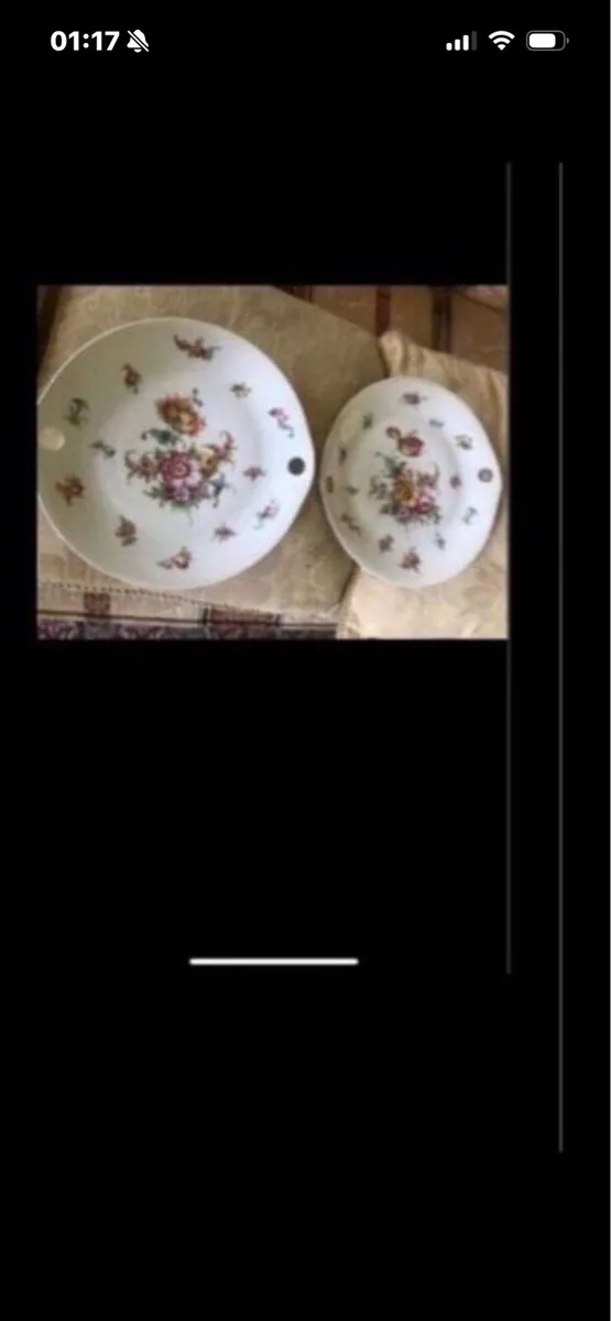 Antique Hand Painted Meissen Plate Set - Image 2