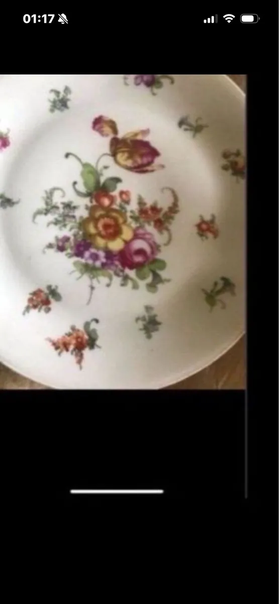 Antique Hand Painted Meissen Plate Set - Image 4