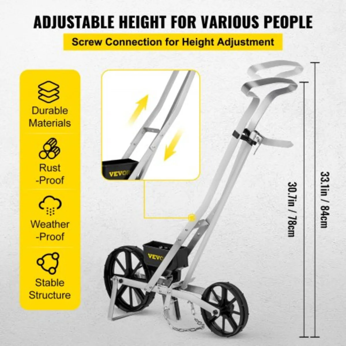 Garden Seeder, Metal Precision Garden Push Seeder - Image 4