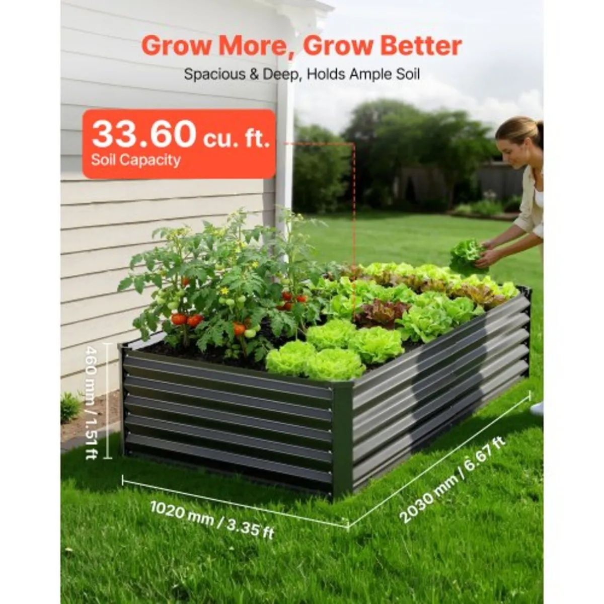 2 Pack Galvanized Raised Garden Beds, 2030 x 1020 - Image 2