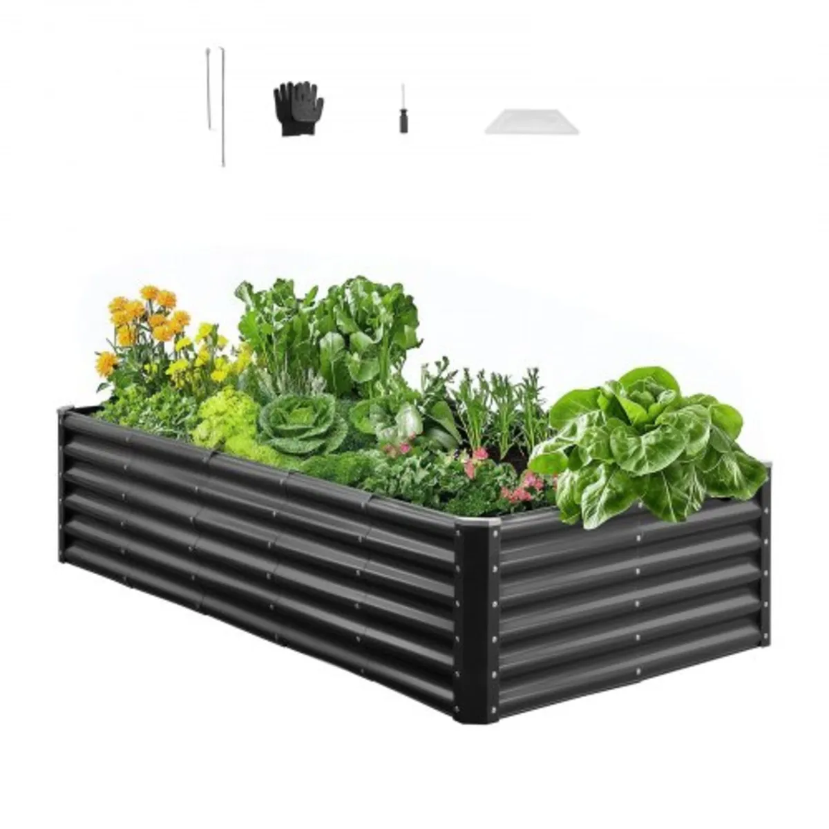 Metal Raised Garden Bed, 1.8 x 0.9 x 0.4 m Outdoor - Image 1