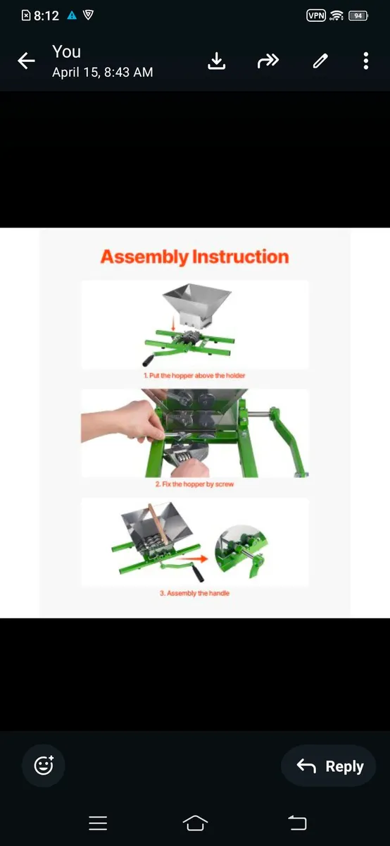 1.8 Gal/7L Fruit and Apple Crusher, Large Manual G - Image 2