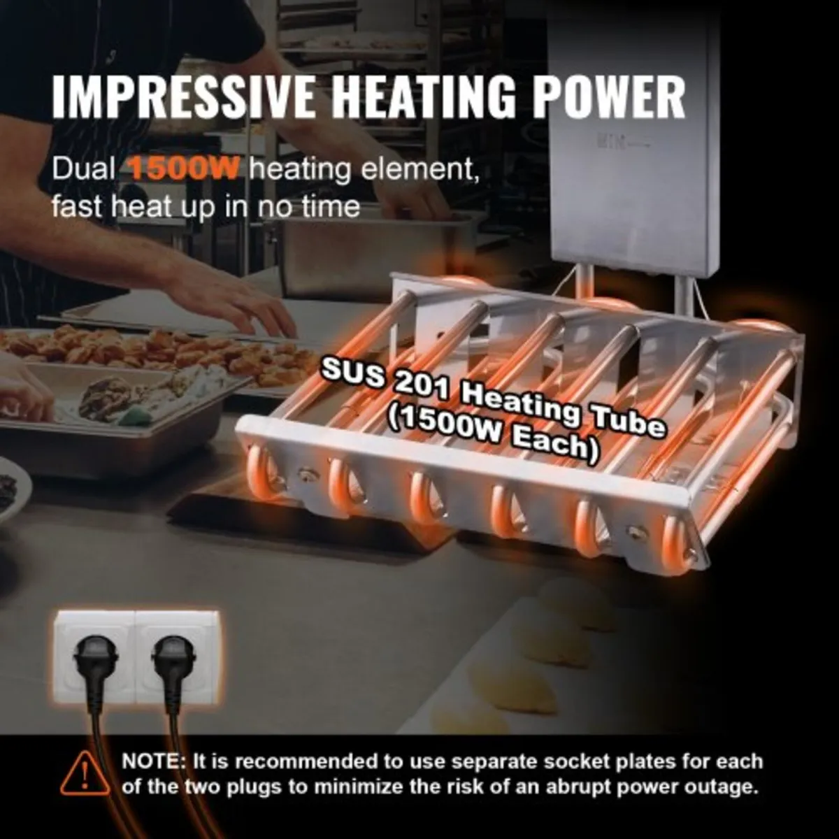 Commercial Deep Fryer, Dual Tank 3000W Electric Co - Image 2