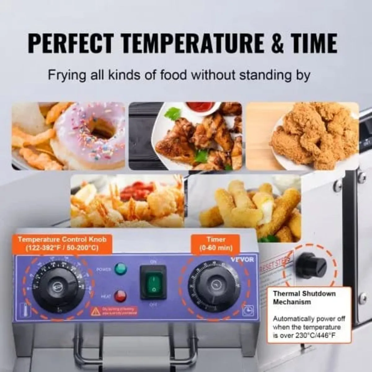 Commercial Deep Fryer, Dual Tank 3000W Electric Co - Image 4