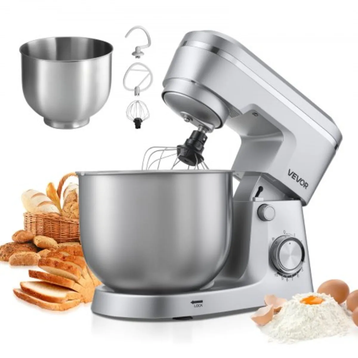 Stand Mixer, 4.2 L+5.7 L Electric Kitchen Mixer, 1 - Image 1