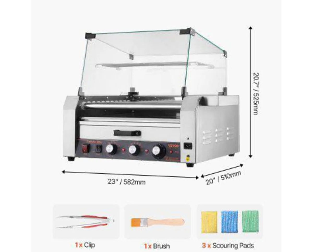 Hot Dog Roller, 30 Hot Dog 11 Rollers, Stainless S - Image 4