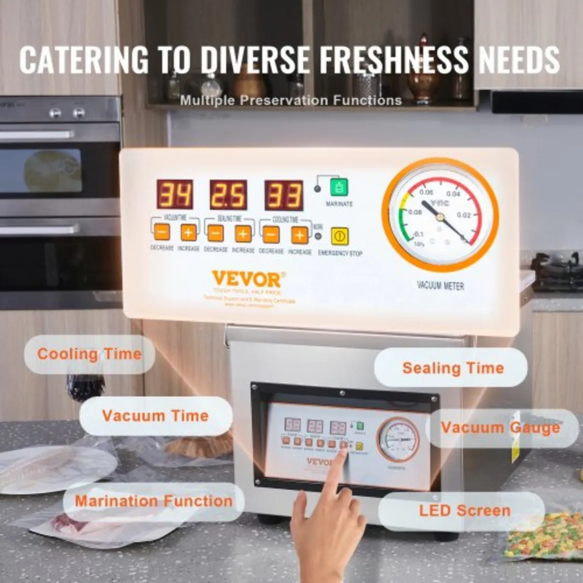 Chamber Vacuum Sealer, 320W Sealing Power, Vacuum - Image 4