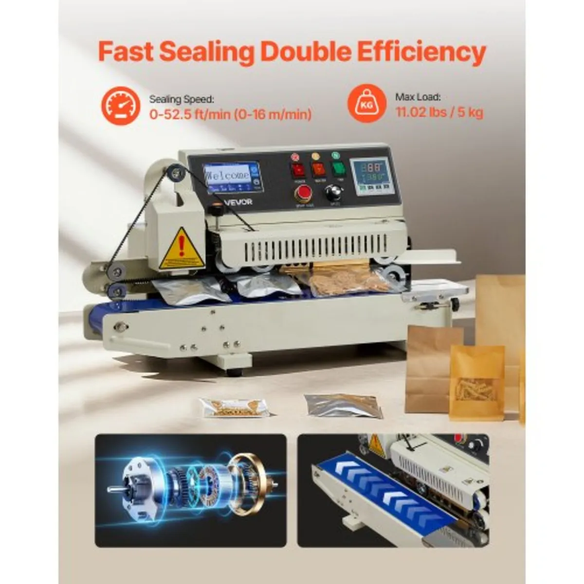 Continuous Bag Band Sealing Machine, 6-12 mm Seal - Image 3