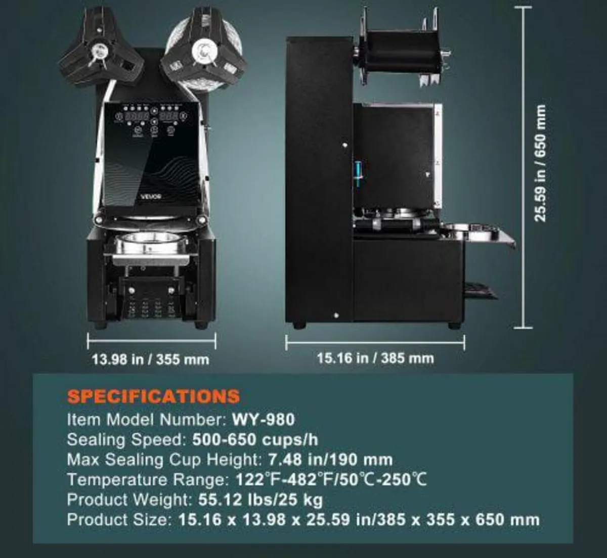 Fully Automatic Cup Sealing Machine, 500-650 Cups/ - Image 4