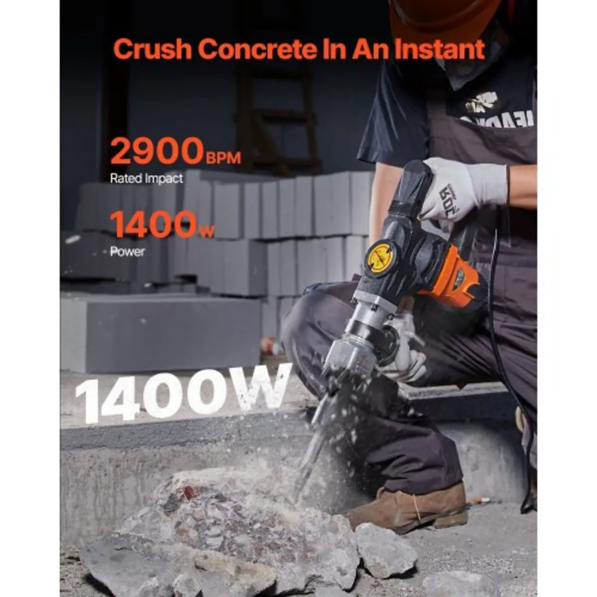 Demolition Jack Hammer Concrete Breaker 1400W Elec - Image 4