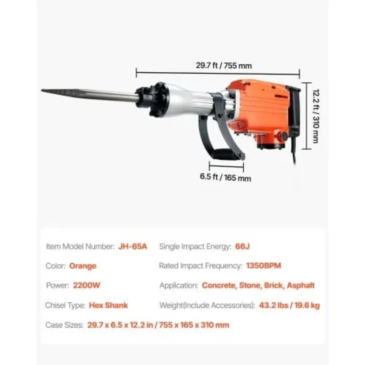 Jack Hammer Concrete Breaker 2200W Electric Hammer - Image 3