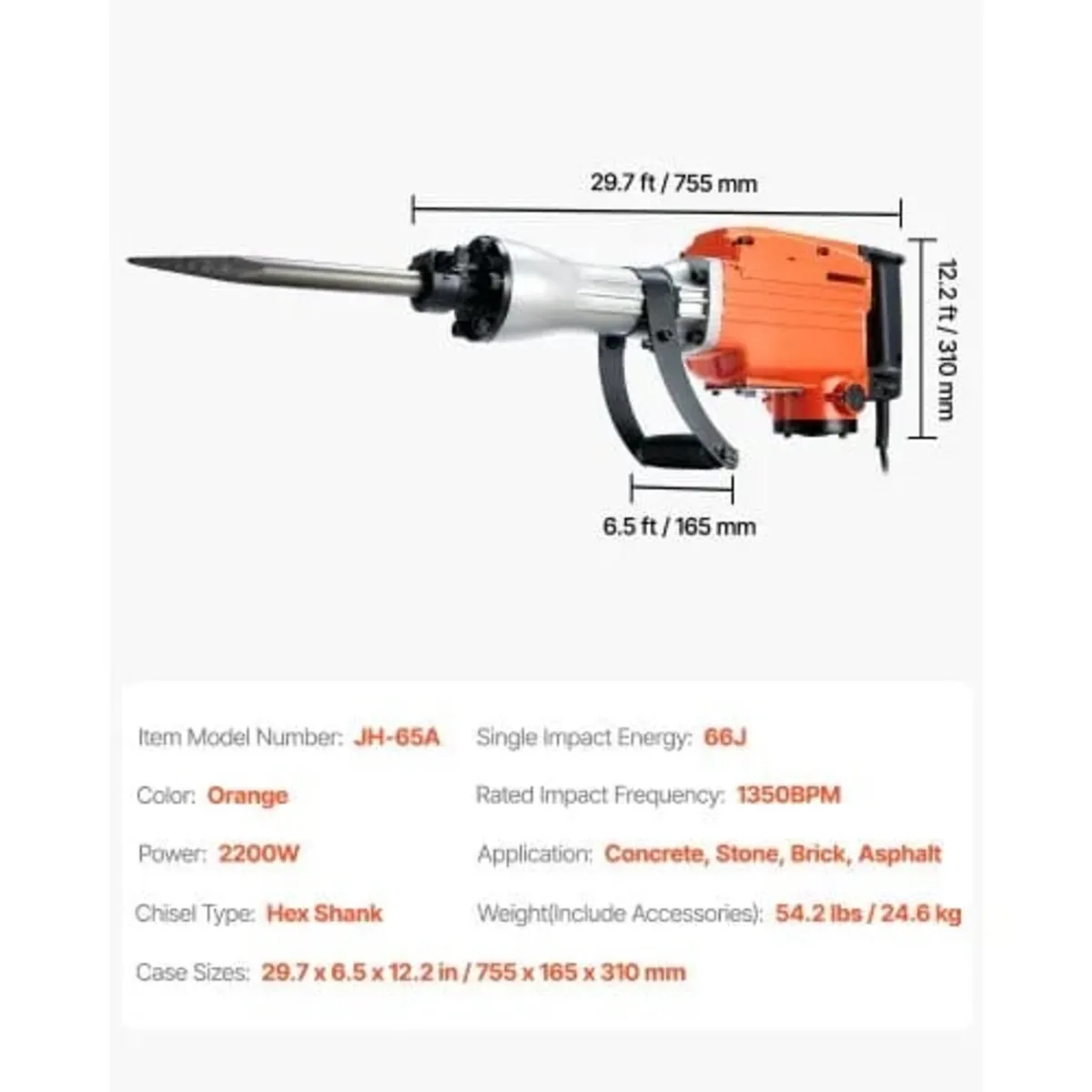 Demolition Jack Hammer Concrete Breaker 2200W Elec - Image 4