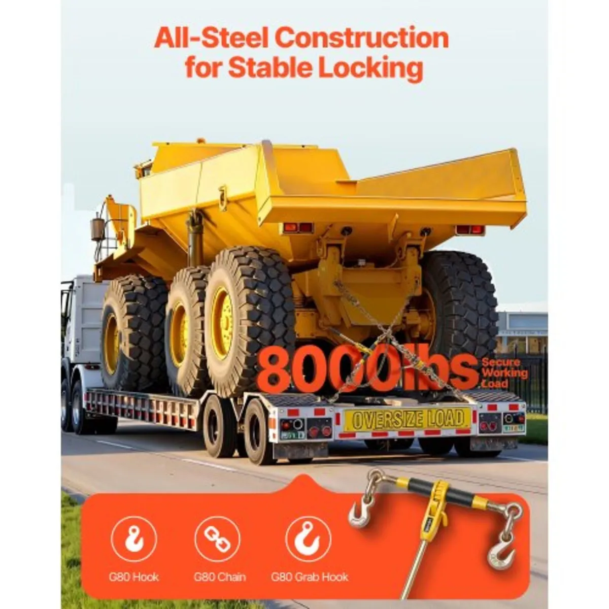 Ratchet Chain Binder, 5/16 in x 12.8 ft G80 Chains - Image 4