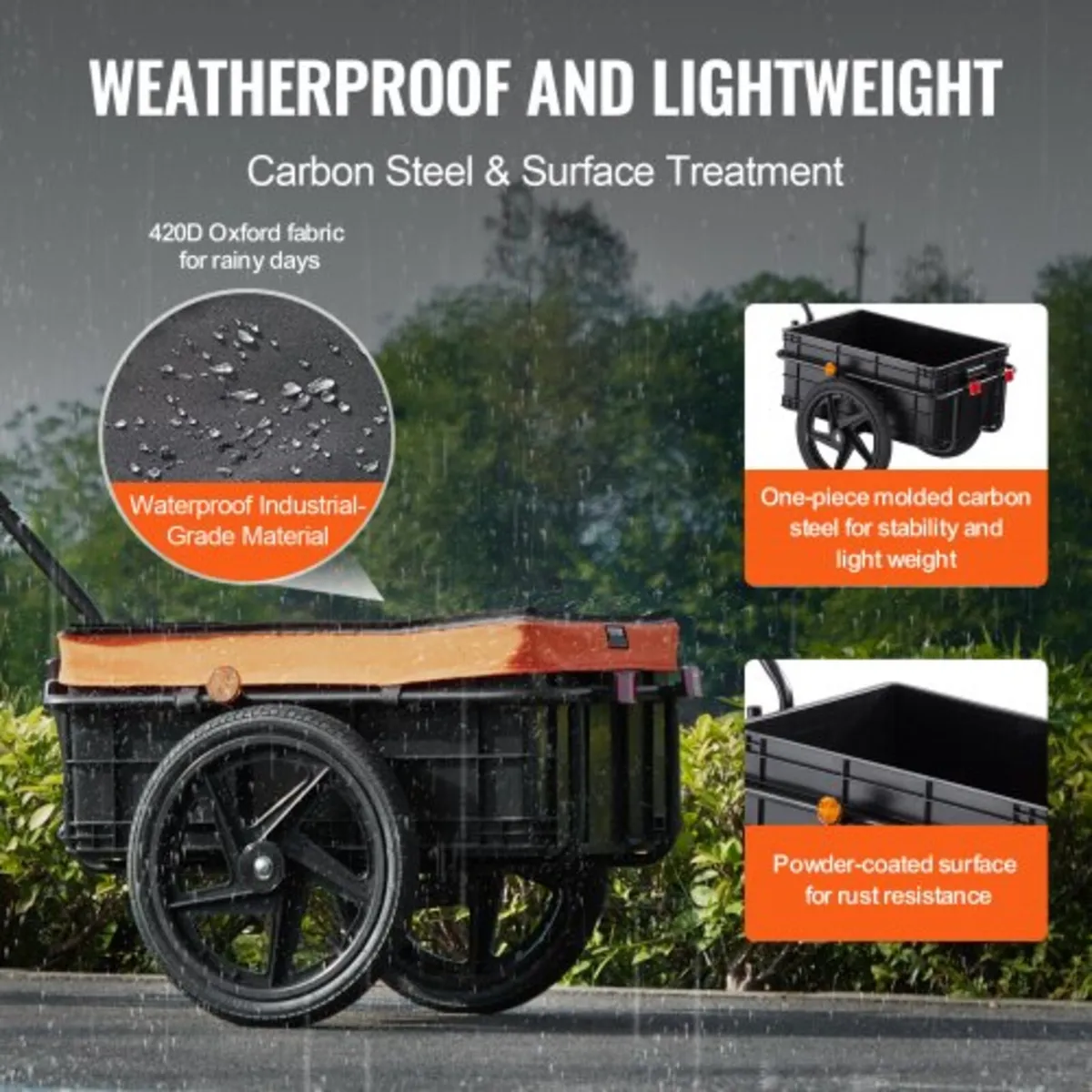 Bike Cargo Trailer, 88 lbs/39.9 kg Load Capacity, - Image 4