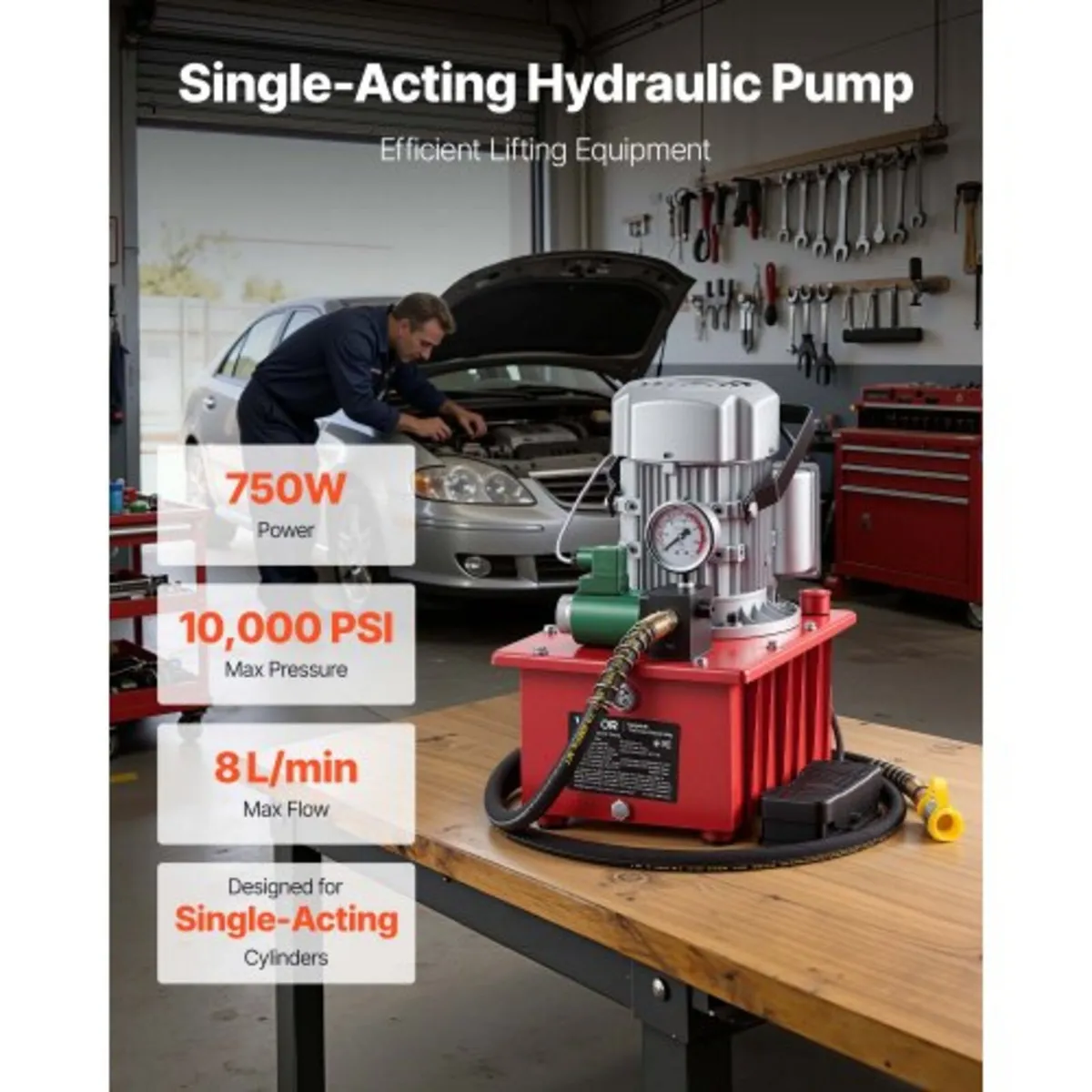 Electric Driven Hydraulic Pump, 750W 10,000 PSI, S - Image 3