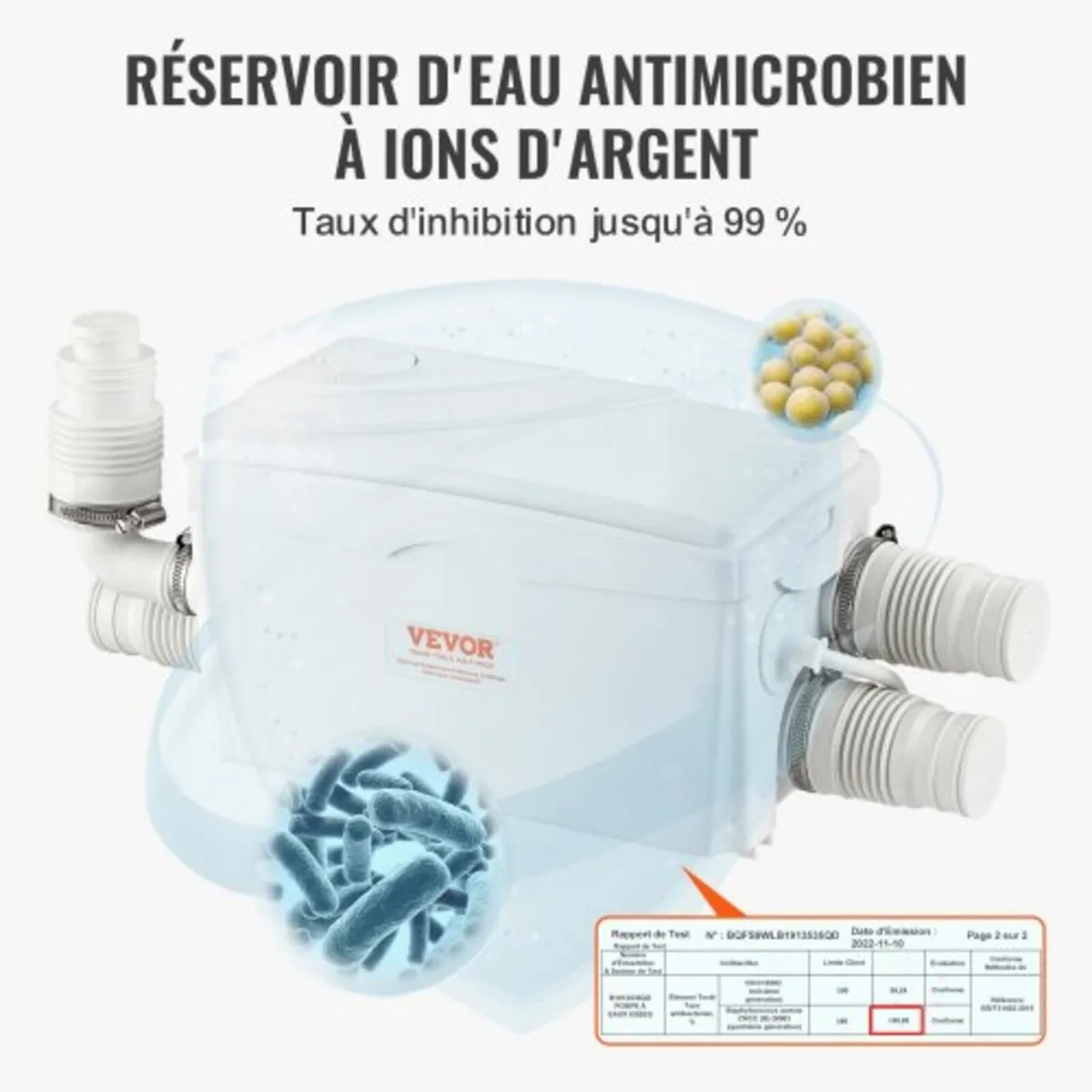 Macerator Pump, 350W, 6000 L/h Flow, 23 ft/7 m Hea - Image 3