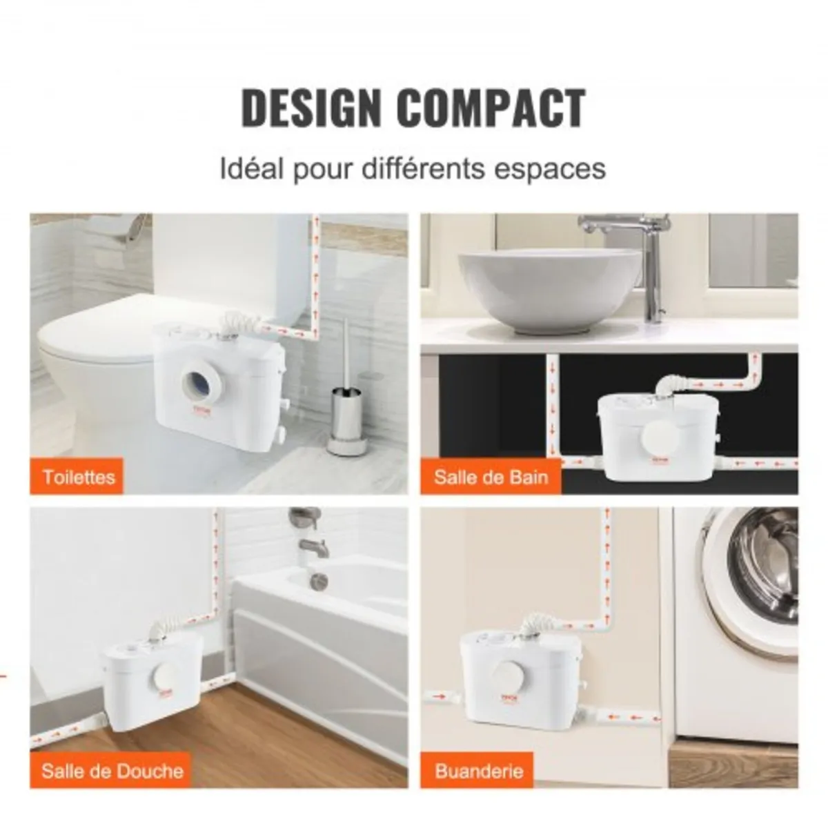 Macerator Pump, 700W, 9600 L/h Flow, 32.8 ft/10 m - Image 2