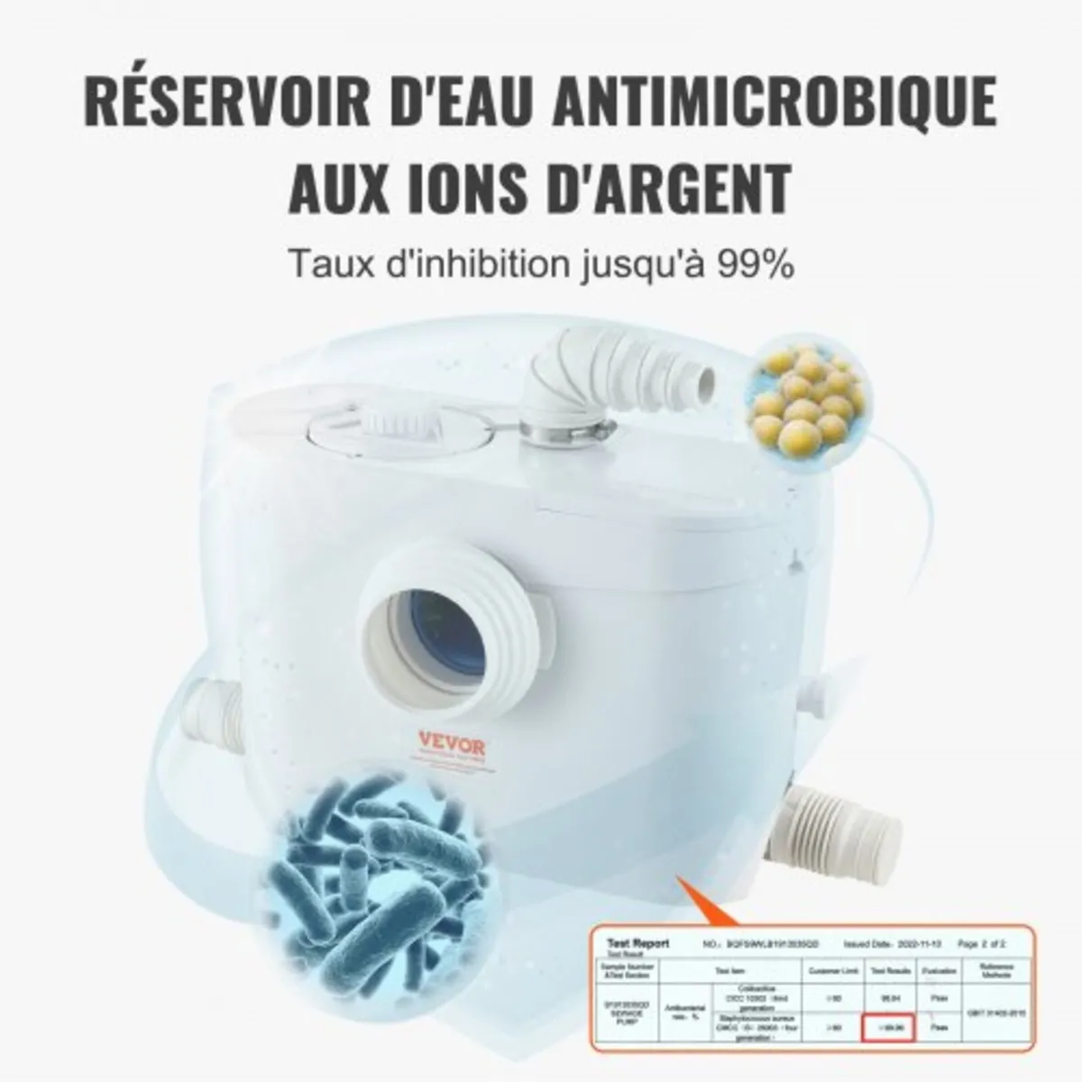 Macerator Pump, 700W, 9600 L/h Flow, 32.8 ft/10 m - Image 3