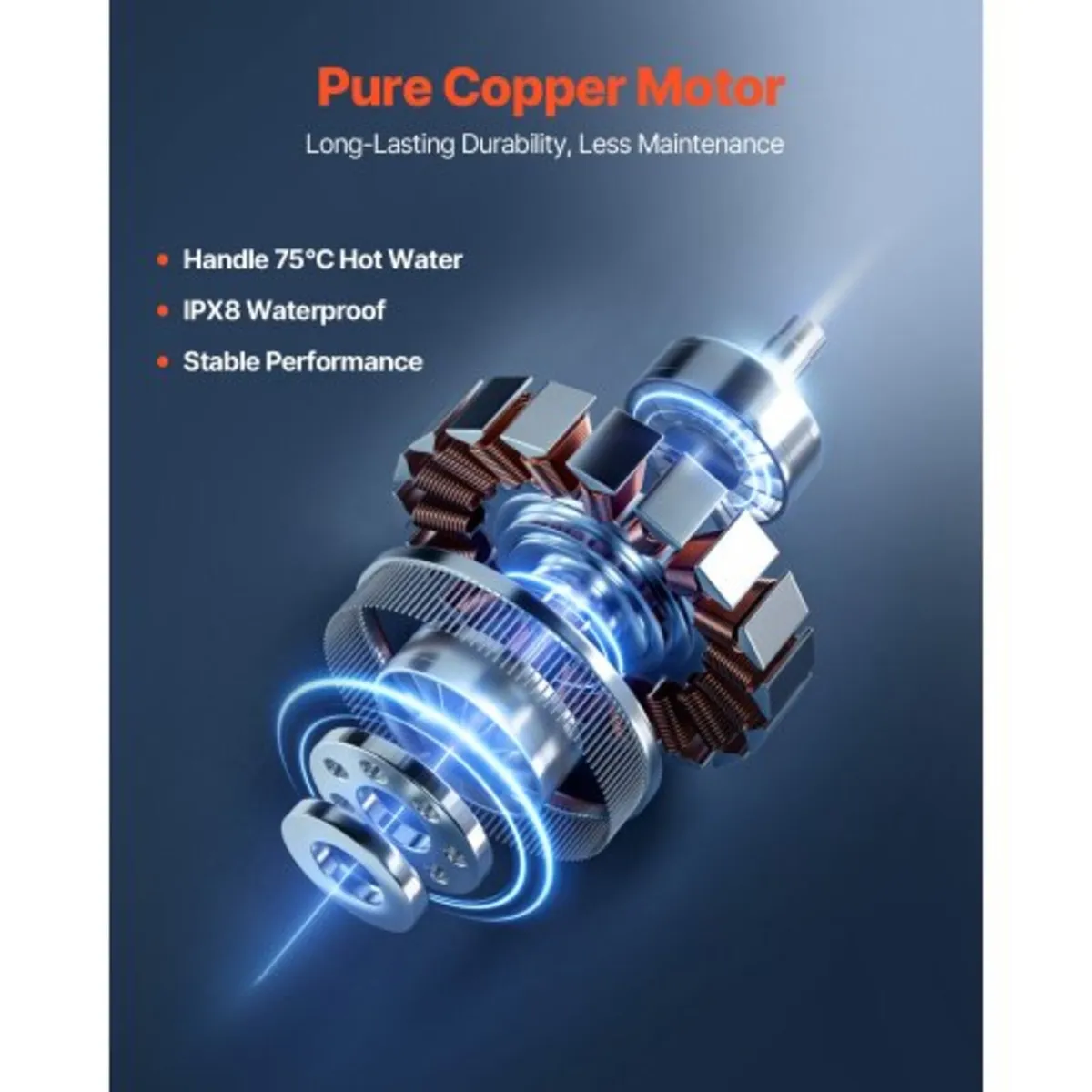 Macerator Pump, 500W, 110 L/min(29 GPM) Flow, 26 f - Image 4