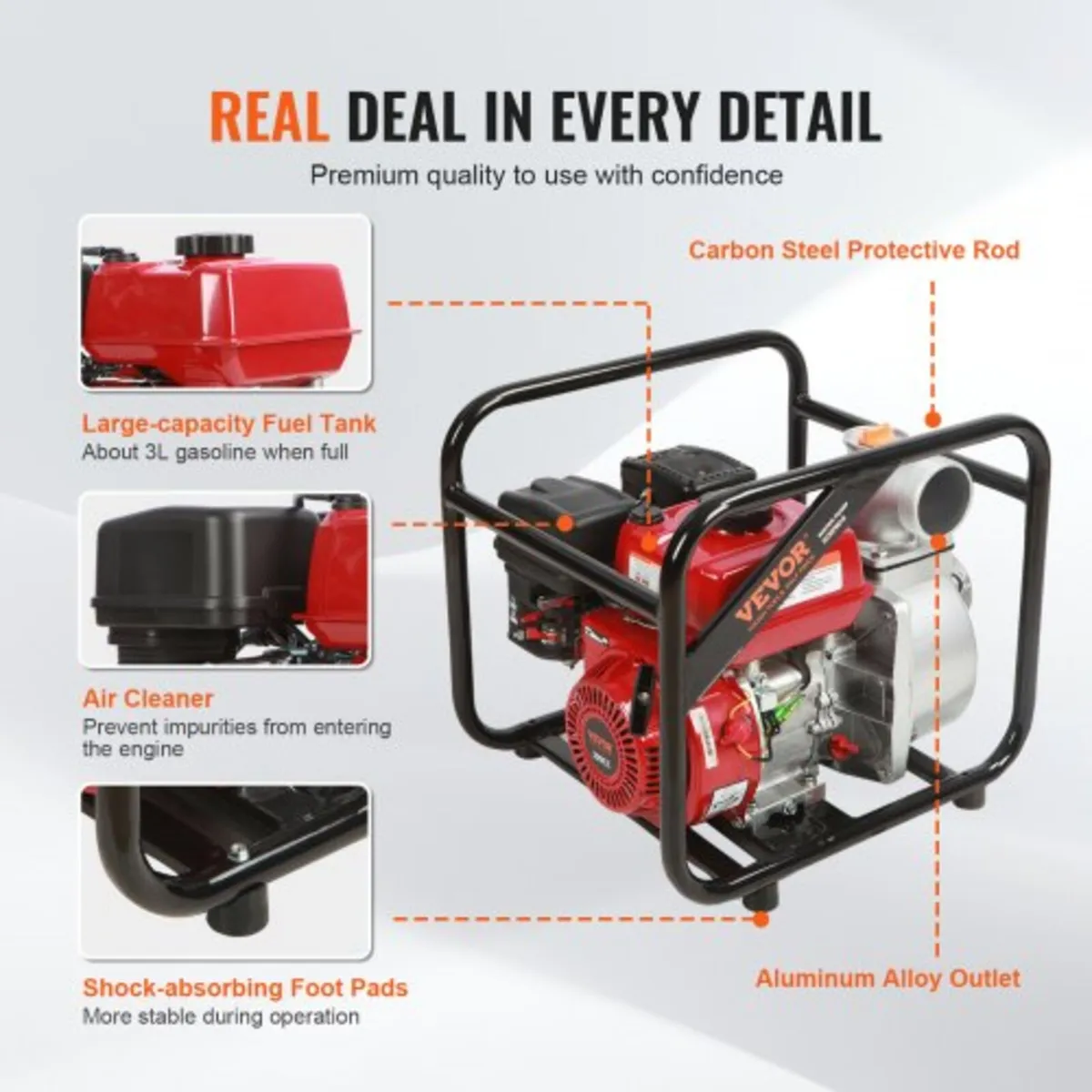 Gasoline Engine Water Pump, 7.6 cm Inlet/Outlet, 5 - Image 4