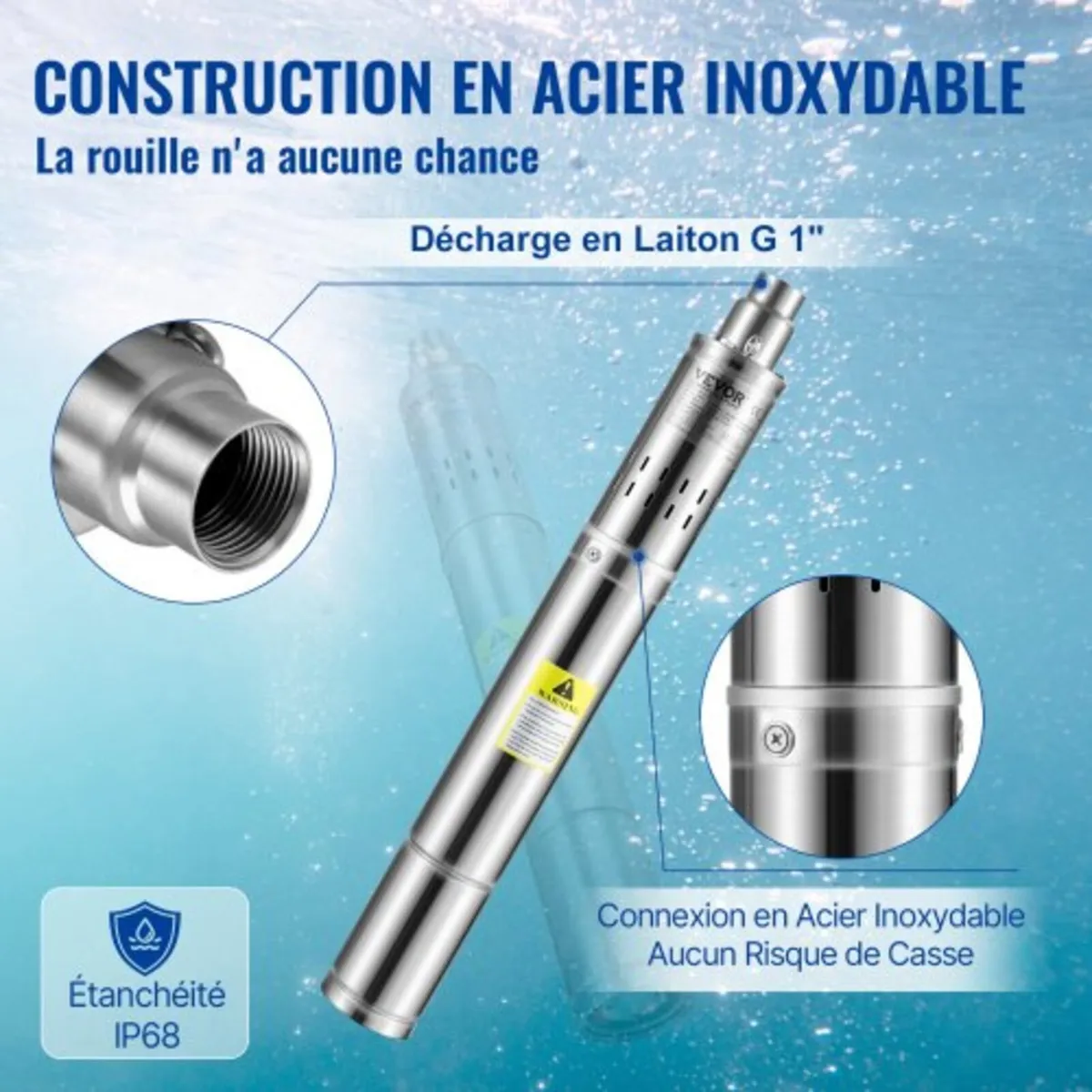 Deep Well Submersible Pump, 550W 230V/50Hz, 35L/mi - Image 2