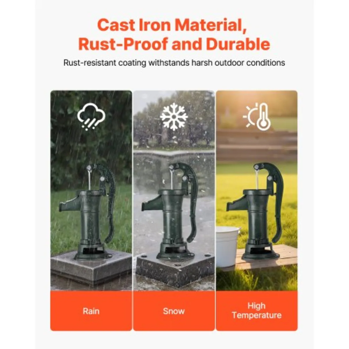 Well Hand Pitcher Pump, 25 ft Maximum Lift, Antiqu - Image 2