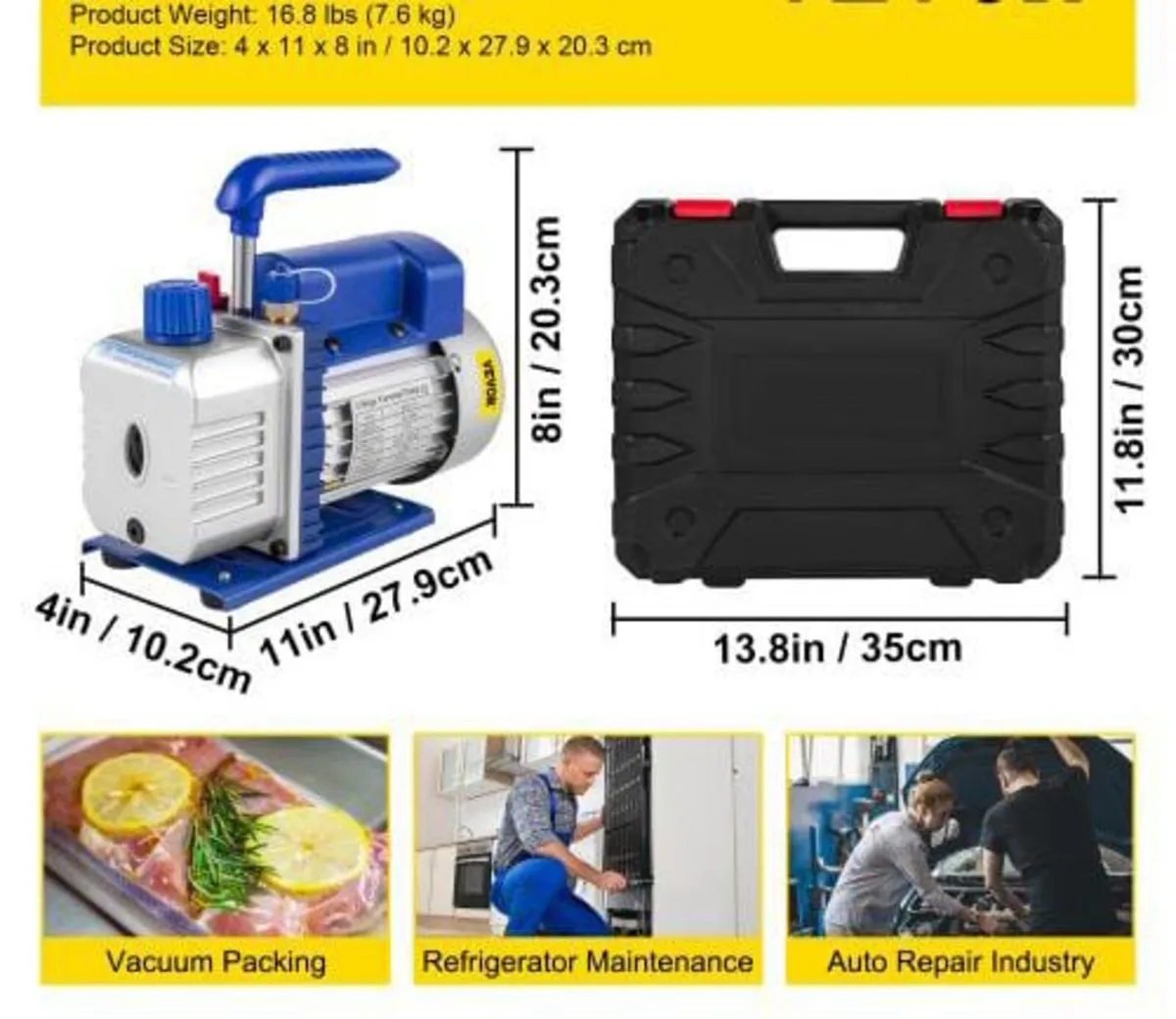 233 L/min(4CFM) 246W(1/3HP) Vacuum Pump ac vacuum - Image 4