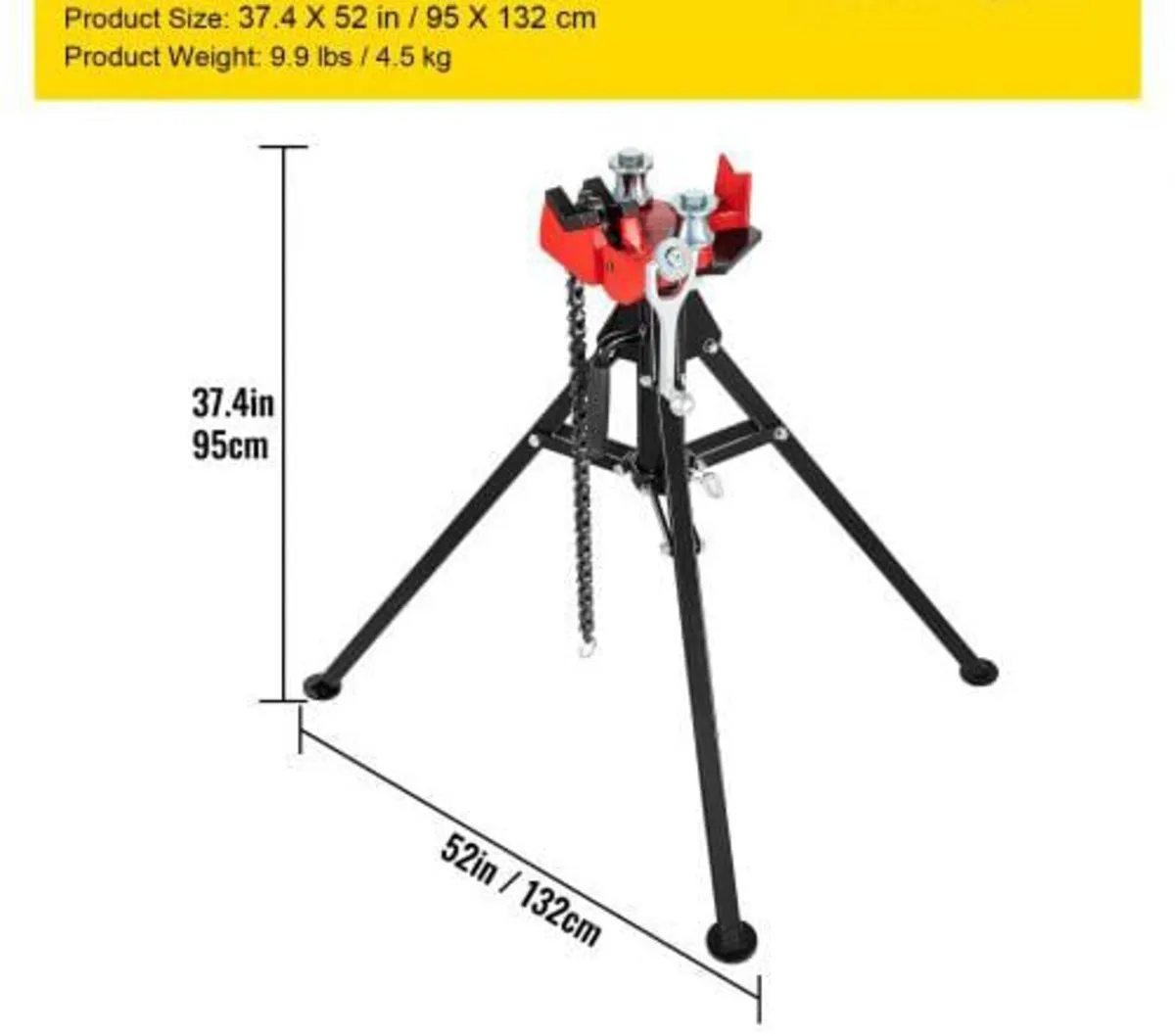 Tripod Pipe Chain Vise | 1/8"-5" Pipe Capacity | 9 - Image 4