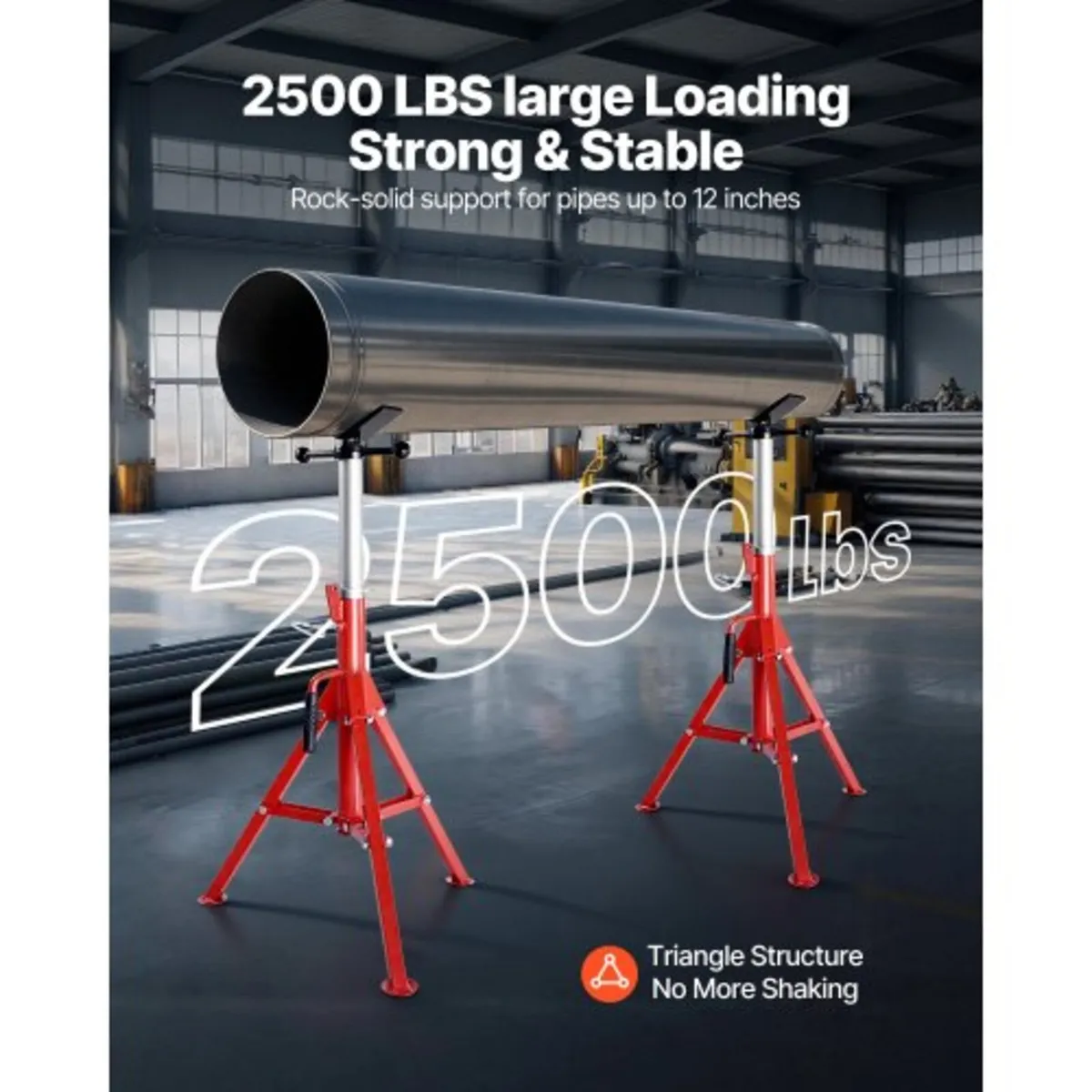 V Head Pipe Stand Adjustable Height 71.1–132.1 cm - Image 3