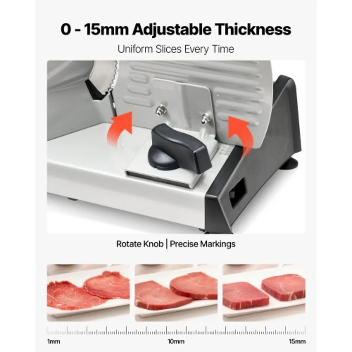 Meat Slicer, 200W Electric Deli Slicer Machine wit - Image 4