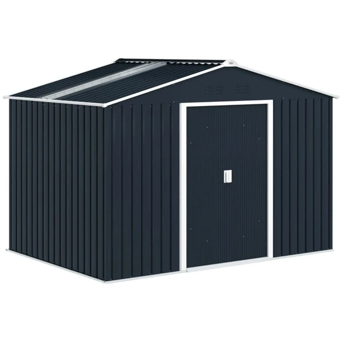 Metal Tool Shed with Sliding Doors and Ventilation - Image 1