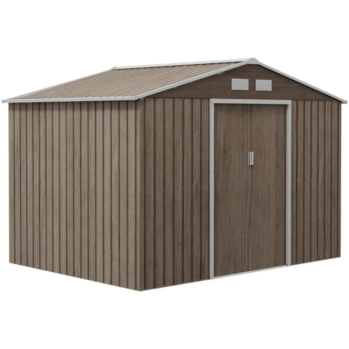 Brow 9 x 6ft Garden Metal Storage Shed, Outdoor St - Image 1