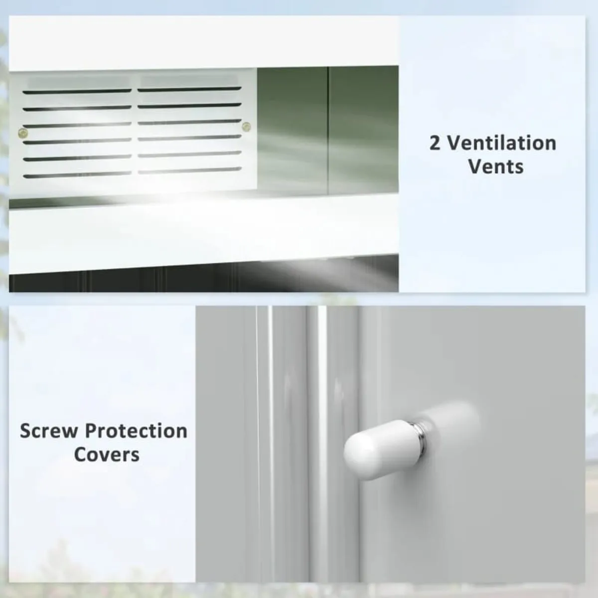 9 x 4 ft Metal Garden Storage Shed with Ventilatio - Image 3