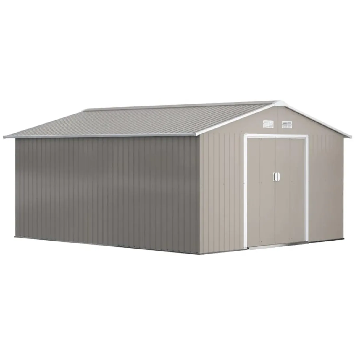 Warm Grey 13 x 11ft Large Lockable Metal Storage S - Image 1