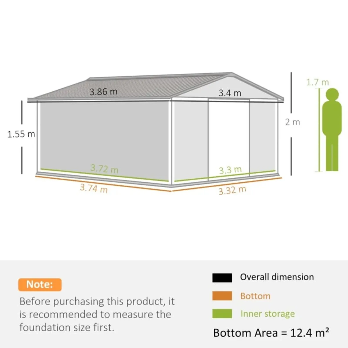 13 x 11ft Large Metal Storage Shed Sliding Doors - Image 4