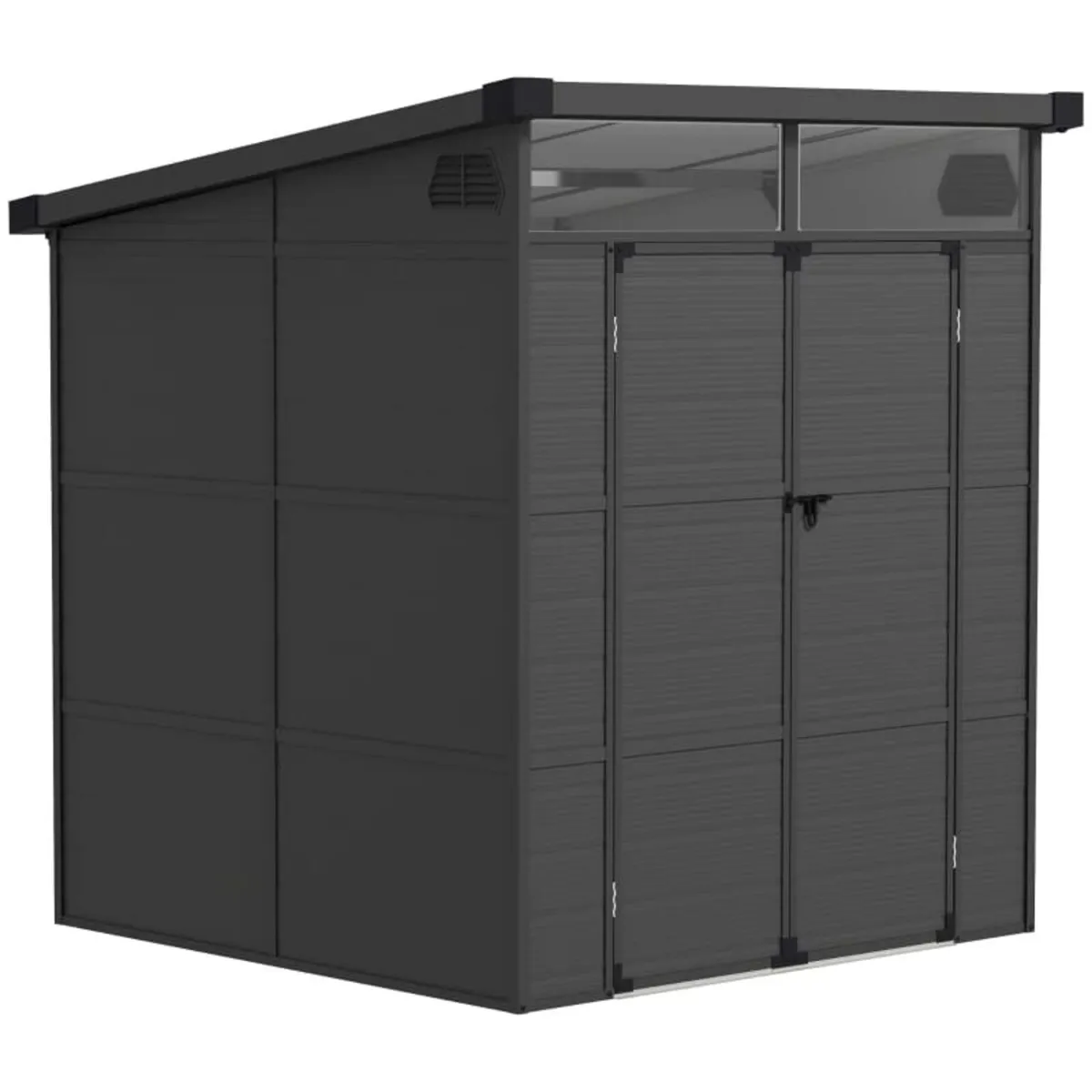 6 x 6ft Outdoor Storage Shed, Plastic Garden Shed - Image 1