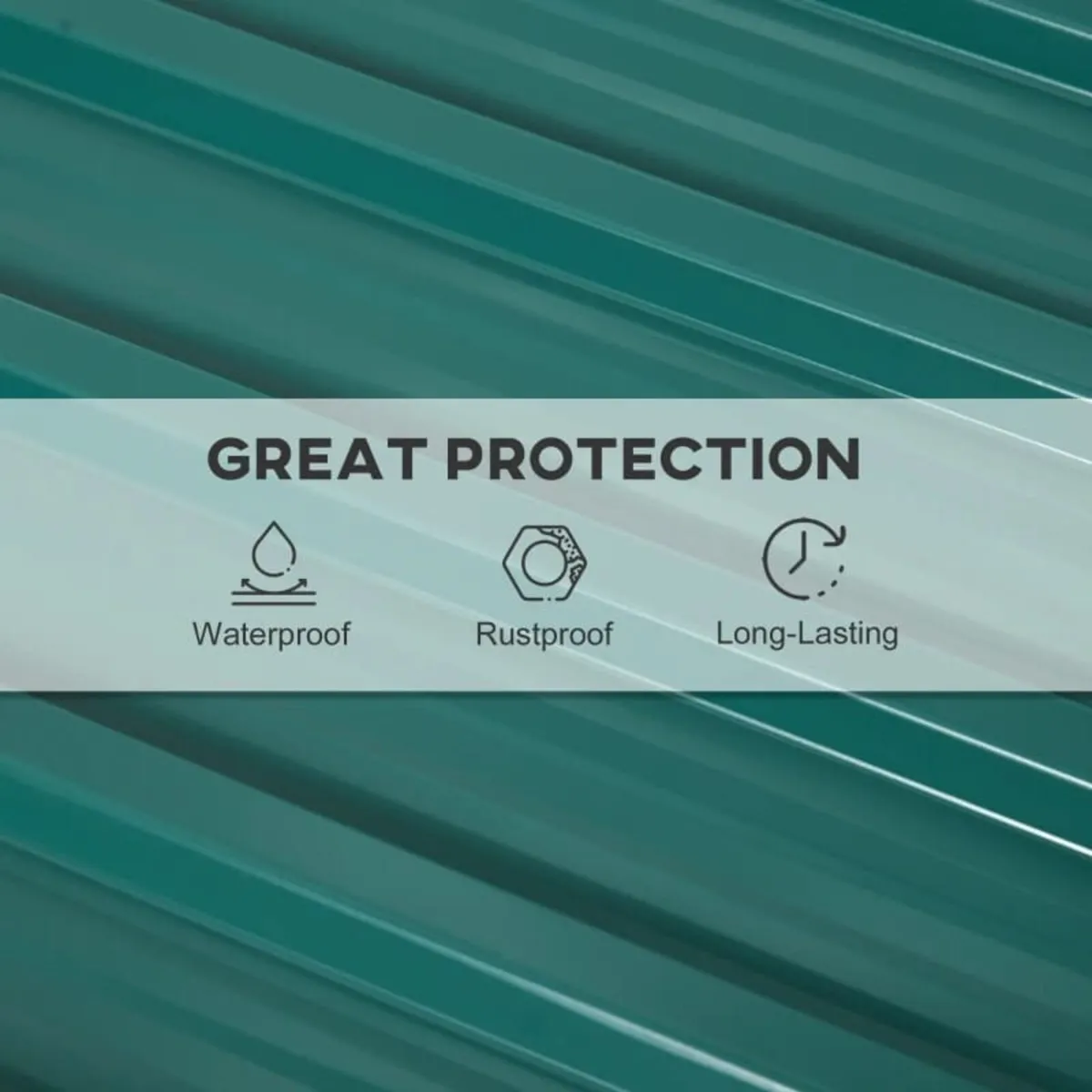 Set of 12 Corrugated Steel Roof Sheet Panels - Gre - Image 4