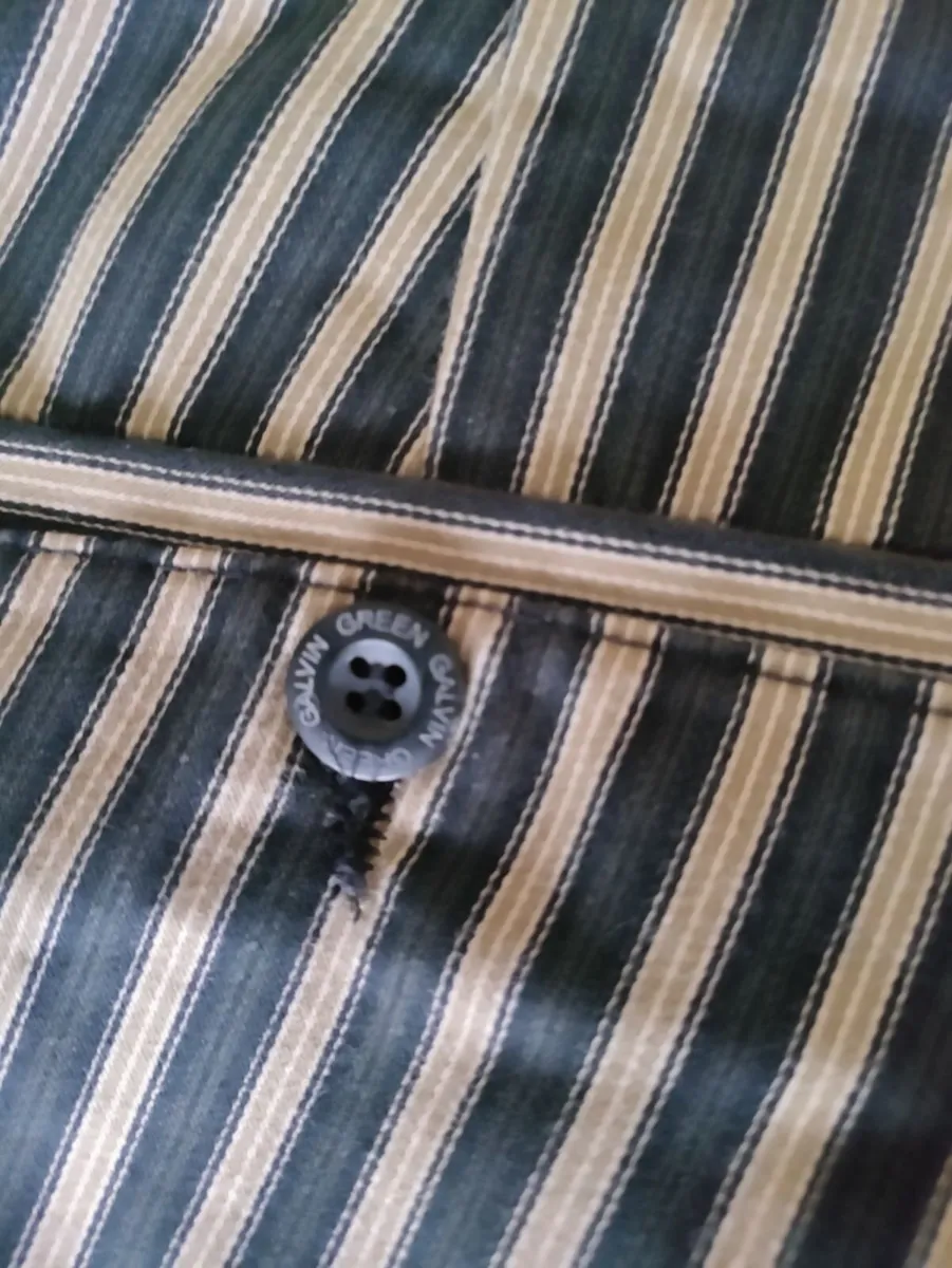 Galvin Green Pinstripe trousers 35/31 Blk/Gold - Image 2