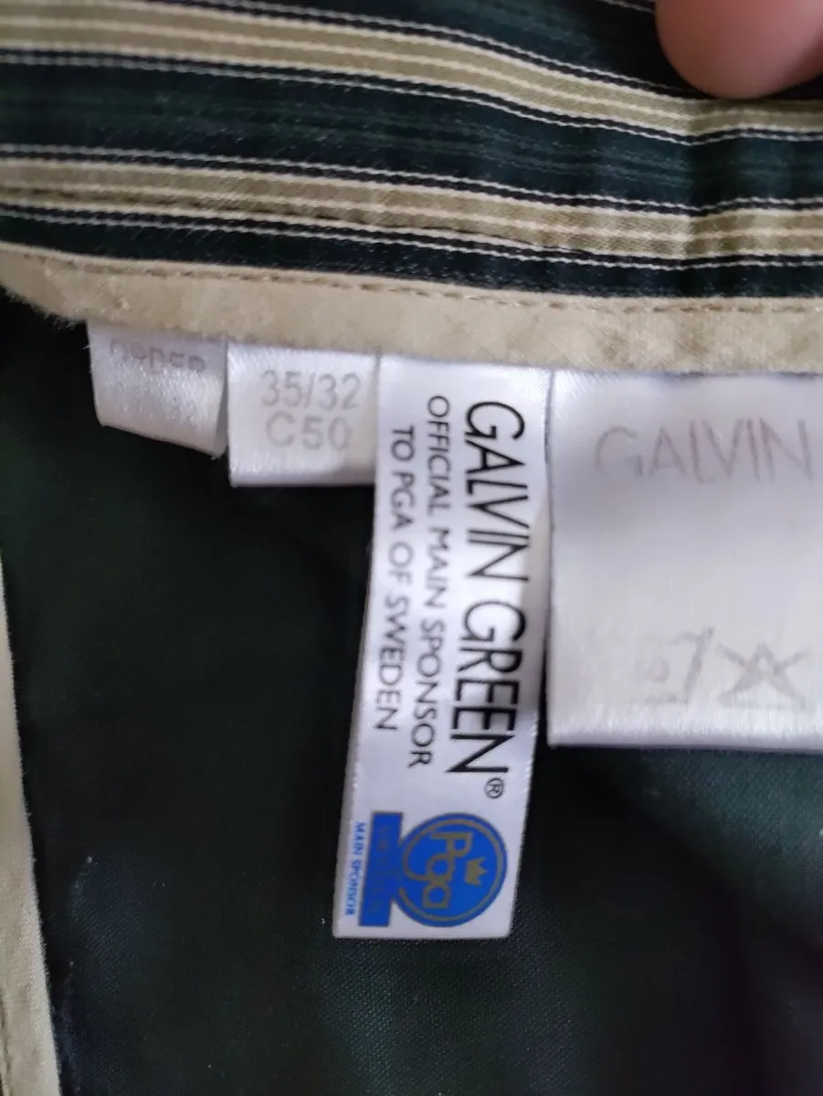 Galvin Green Pinstripe trousers 35/31 Blk/Gold - Image 3