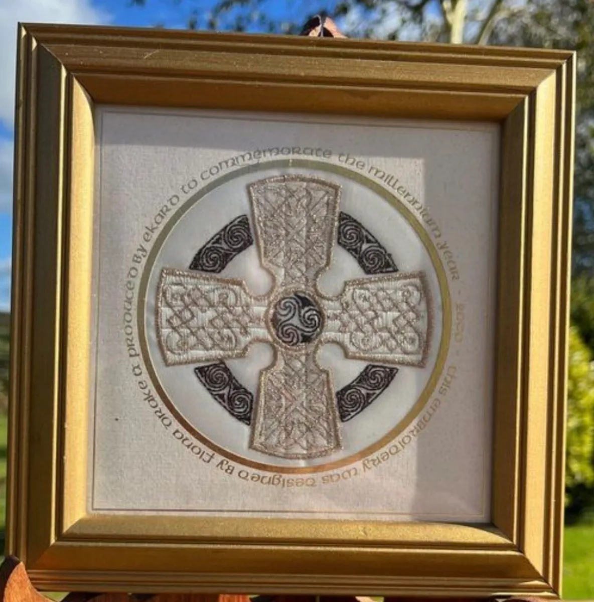 Celtic Cross embroidery year 2000 - Image 1