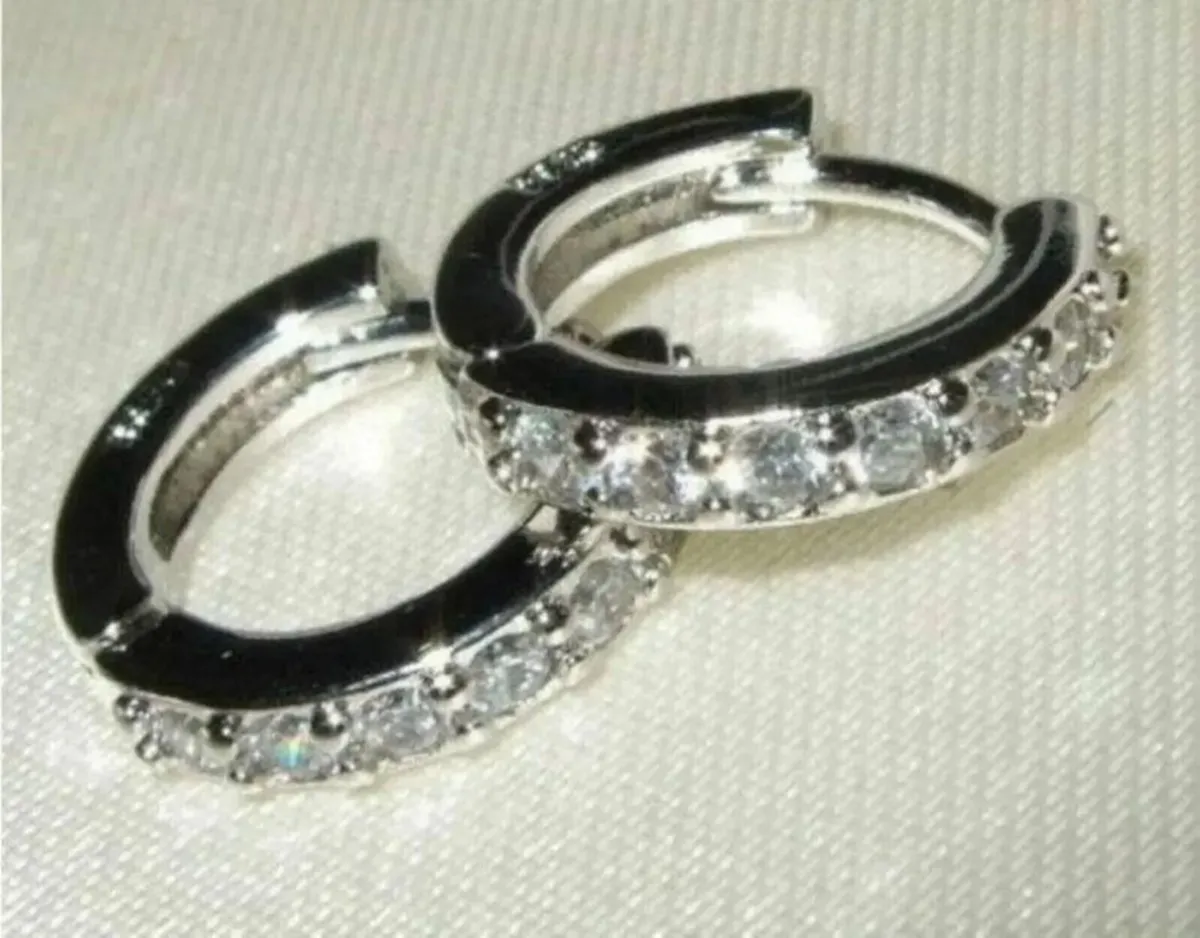 Hallmarked Silver 'Huggie' Earrings - Image 3